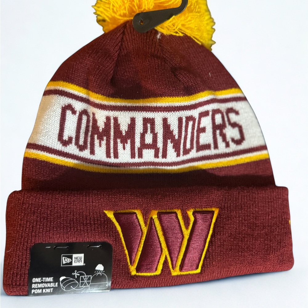 New Era Commanders Maroon and Gold Beanie